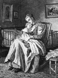 Una madre abrazando a su hijo