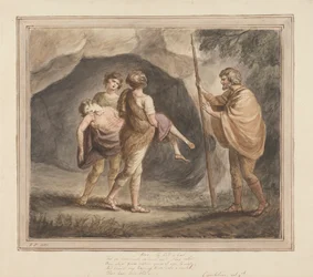 Arviragus, llevando a Imogen como muerta en sus brazos, 