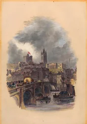 El viejo puente Tyne, Moot Hall, Catedral de St Nicholas y Castillo