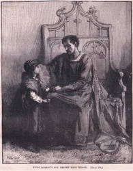 El hijo del duque Roberto ante el rey Enrique AD 1106