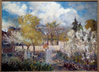 Le jardin de Claude Monet a Giverny Pintura de Mary Mac Monnies (1858-1946) 1901. Vernon, Museo Poulain.