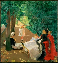 Visita al parque (pintura sobre lienzo)