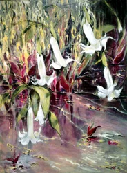 Daturas en el jardín de Monet