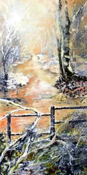 Mañana de invierno temprano a lo largo del arroyo Markeaton