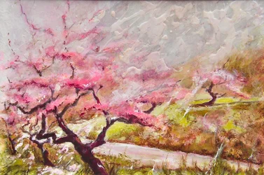 flor de almendro en las montañas