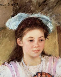 Ellen con un gran lazo en el pelo. Pintura de Mary Cassatt (1845-1926)