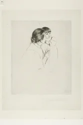 Madre campesina y niño, c.1895 (punta seca sobre papel verjurado marfil)