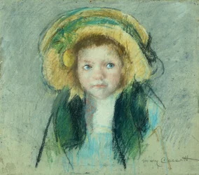 Retrato de una joven con sombrero (pastel)