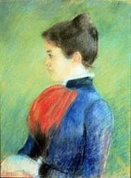 Perfil de una mujer con un jabot