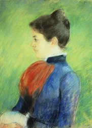 Perfil de una mujer con un jabot