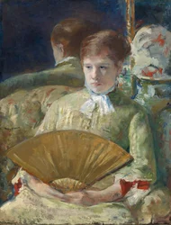 Mujer con abanico, c.1878-1879 (óleo sobre lienzo)
