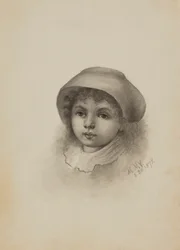 Cabeza de un niño con sombrero, 1878