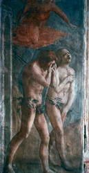 Adán y Eva expulsados del Paraíso (detalle)