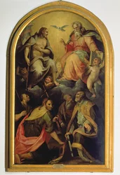 La Santísima Trinidad con Santos