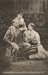 Charles Dickens leyendo a sus hijas