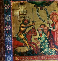 Pintura que muestra el martirio de San Pedro y San Pablo
