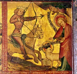 El Primer Jinete, identificado con el Emperador Romano Gayo AD37-41, siglos XIV-XV