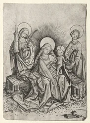 Madonna y Niño en un Jardín entre Santa Bárbara y Santa Dorotea