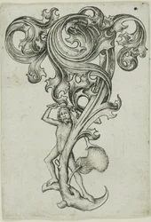 Ornamento de cardo con hombre salvaje