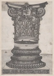 Speculum Romanae Magnificentiae: Capital y base decorados