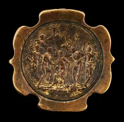 Pomo de espada con plaqueta de Ariadna [fijada al reverso del pomo], segunda mitad del siglo XV