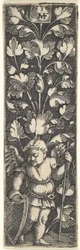 Ornamento con un Genio Sosteniendo un Escudo, 1536