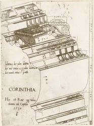 Entablamento del Templo de Vespasiano, Roma