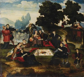 El almuerzo sobre la hierba, ca 1535-1540