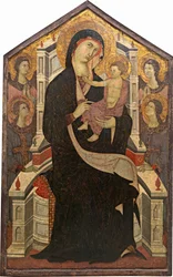 Maestà Madonna y Niño con Cuatro Ángeles, c. 1290