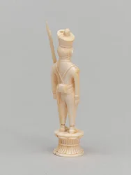 Peón blanco, pieza de ajedrez, India, circa 1820
