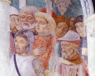 Italia, Región del Piamonte, provincia de Alessandria, fresco en la capilla de la Basílica de Santa María Assunta