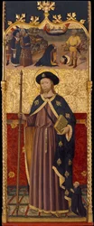 Santiago con un donante y decapitación de Santiago