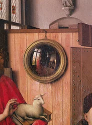 San Juan Bautista y el donante, Heinrich Von Werl, del Retablo de Werl (detalle)