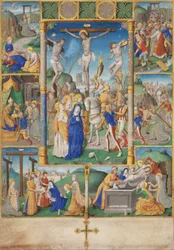 La crucifixión con seis historias de la pasión