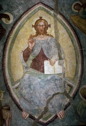 Redentor entre los cuatro evangelistas (fresco