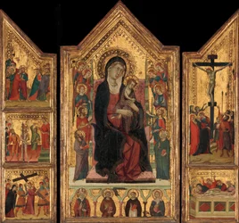 Madonna y el Niño entronizados