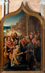 Tríptico: "la resurrección de Lázaro" Pintura del maestro de San Lorenzo. Parroquia de San Lorenzo della Costa, Santa Margherita Ligure (Génova)