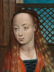 Detalle de la Caridad de San Nicolás, del Retablo de San Nicolás, c.1486-93 (óleo sobre tabla)