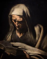 Profeta en busto leyendo, hacia 1750-60 (Óleo sobre lienzo)