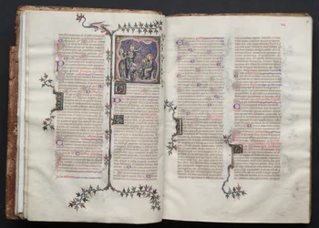 El misal de Gotha: Fol. 17v, La adoración de los magos, c. 1375