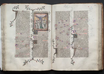El Misal de Gotha: Fol. 76v, La Ascensión, c. 1375