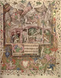 Añadir 29433 fol.89 Visión del Infierno, de un Libro de Horas, c.1407 (vitela)