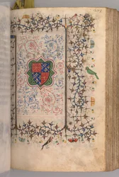 Horas de Carlos el Noble, Rey de Navarra 1361-1425: fol. 137r, Escudo de Armas..., c. 1405