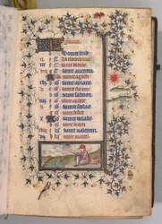 Horas de Carlos el Noble, Rey de Navarra 1361-1425: fol. 2r, Febrero, c. 1405