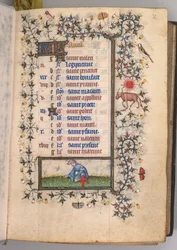 Horas de Carlos el Noble, Rey de Navarra 1361-1425: fol. 4r, Abril, c. 1405
