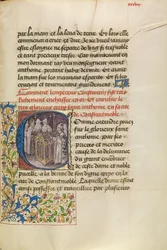Inicial C: El emperador de Constantinopla inhumando el cuerpo de San Antonio