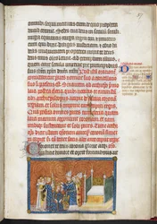 Cotton Tiberius B.VIII f.59 El Arzobispo de Reims colocando la corona sobre la cabeza del Rey, del 