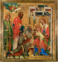 La Adoración de los Reyes Magos (temple sobre madera)