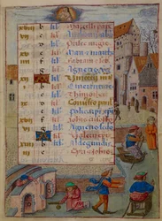 Agregar. 18852, f.2 Página del calendario de enero, ilustración de 