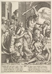 Envidia o Avaricia siendo expulsada del templo de las Musas por Hércules